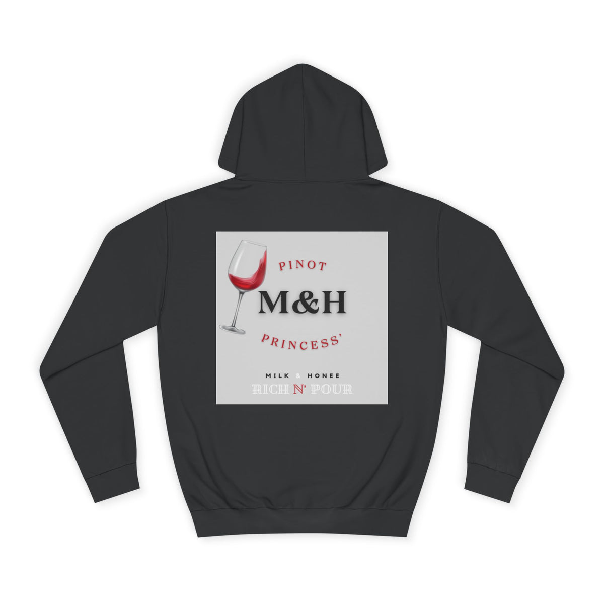 Wine Club Hoodie — "M&H Noir" Graphic College Pullover