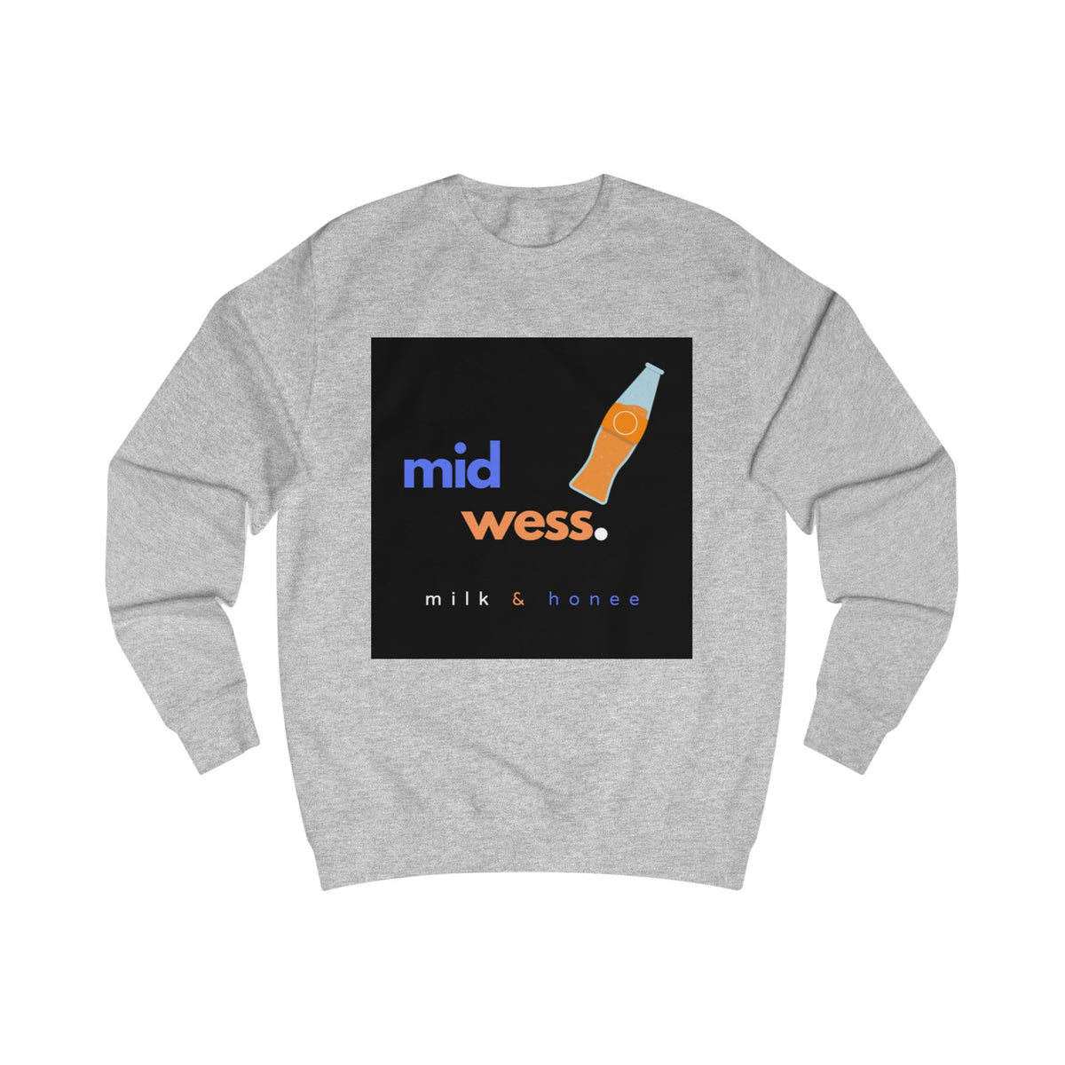 Mid Wess Milk & Honee Sweatshirt — Retro Beverage Logo Crewneck
