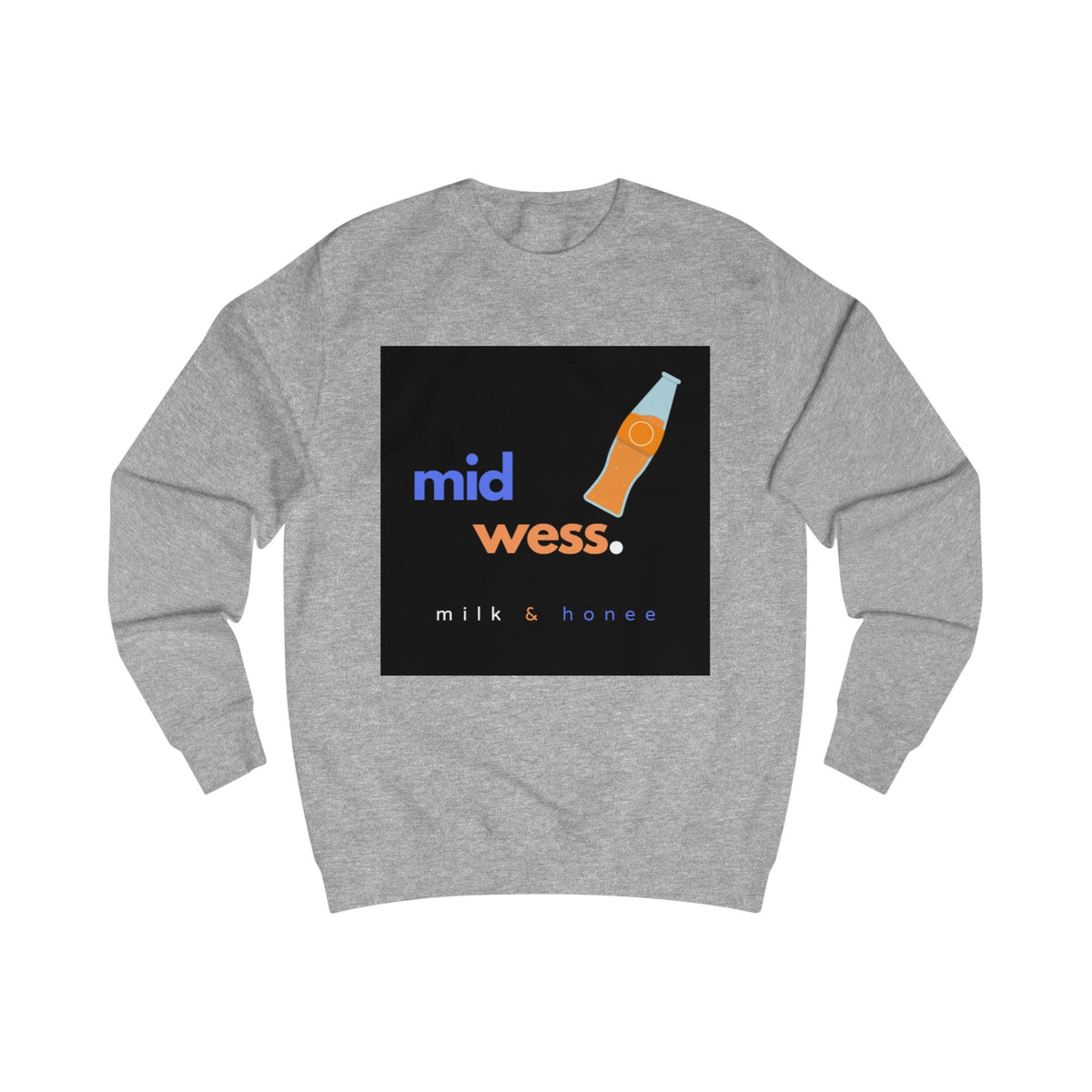 Mid Wess Milk & Honee Sweatshirt — Retro Beverage Logo Crewneck