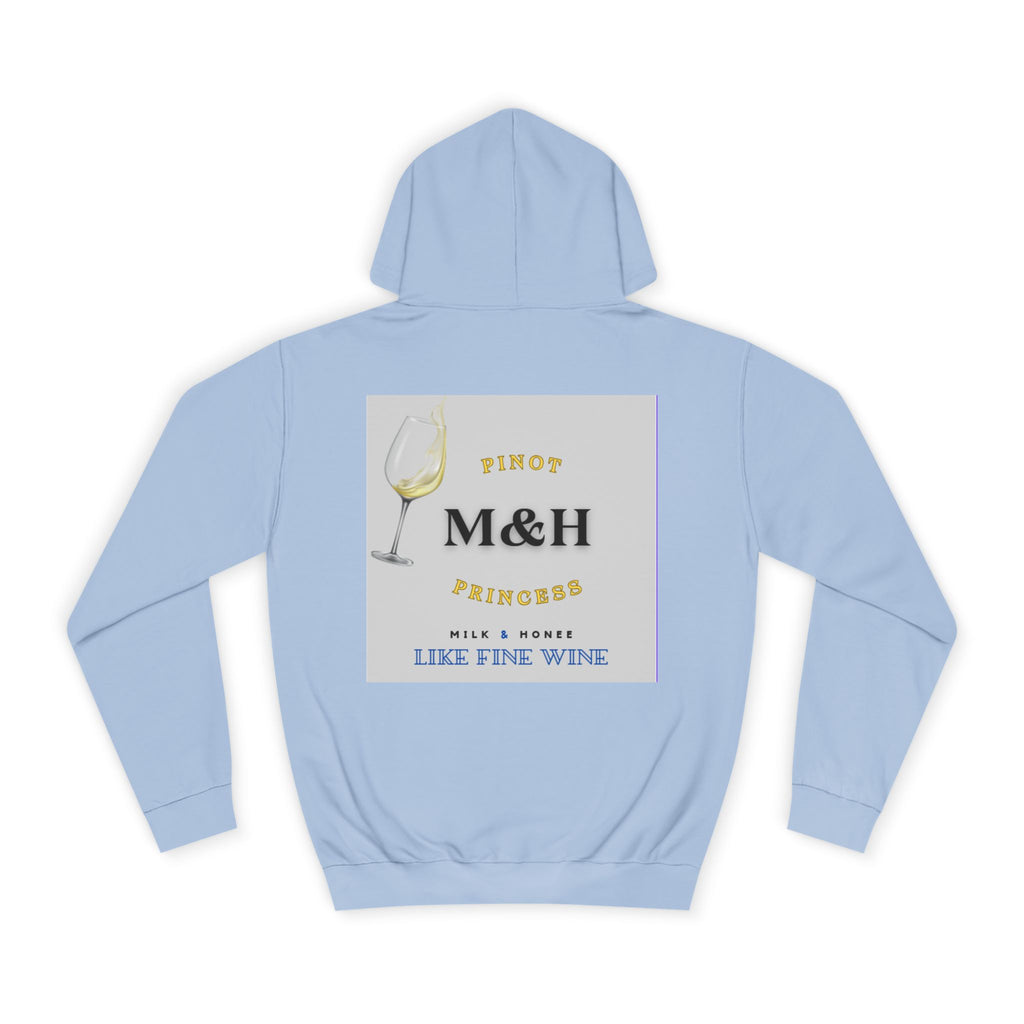 Wine Club Hoodie — "M&H Grigio Flow" Graphic College Pullover