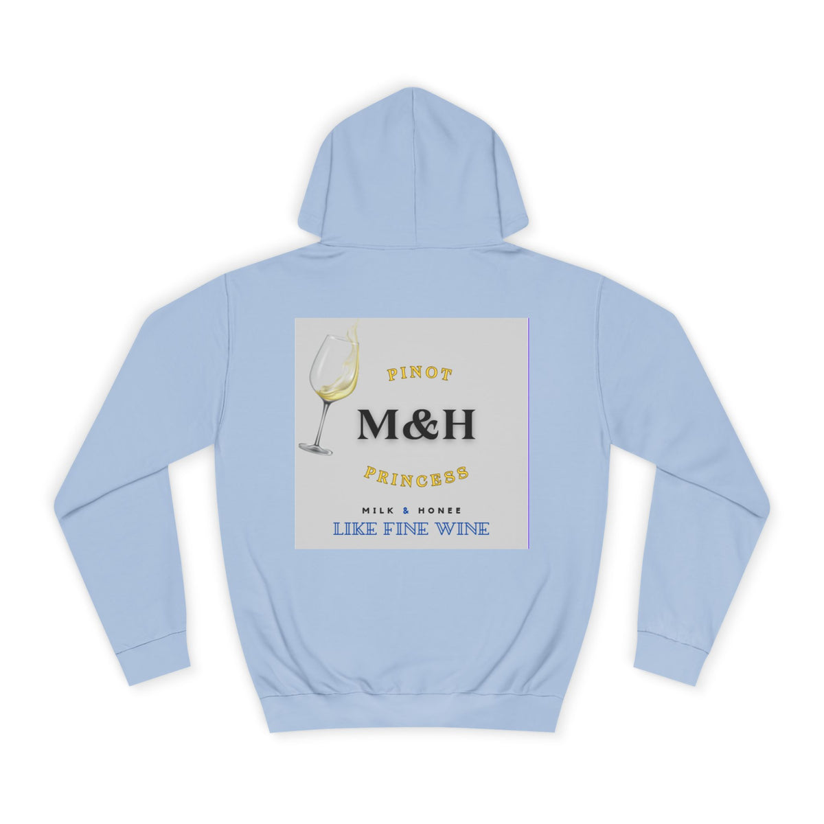 Wine Club Hoodie — "M&H Grigio Flow" Graphic College Pullover