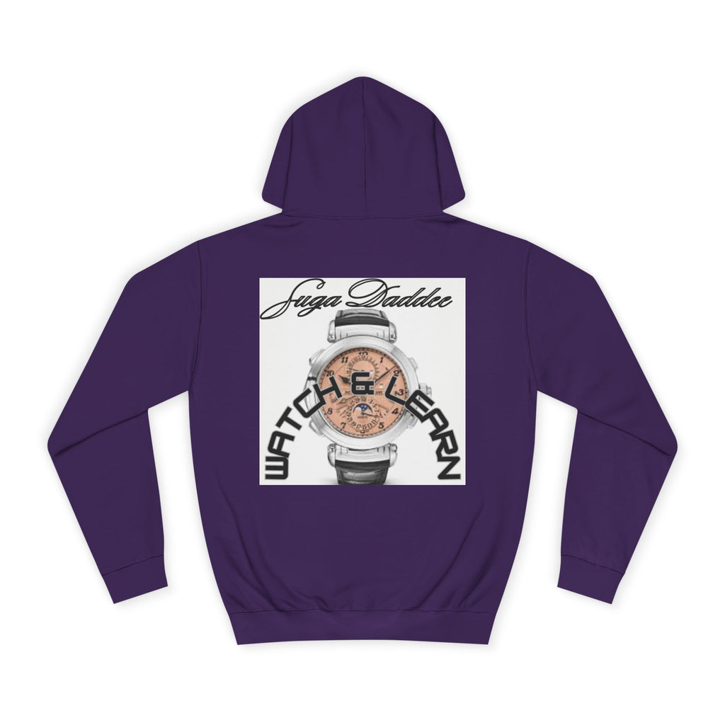 College Hoodie — Retro 'Watch n Learn Rose' Graphic Pullover