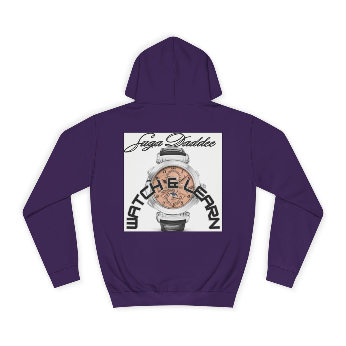 College Hoodie — Retro 'Watch n Learn Rose' Graphic Pullover