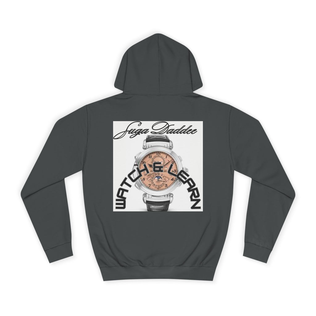 College Hoodie — Retro 'Watch n Learn Rose' Graphic Pullover