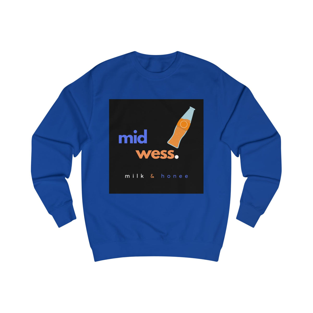 Mid Wess Milk & Honee Sweatshirt — Retro Beverage Logo Crewneck