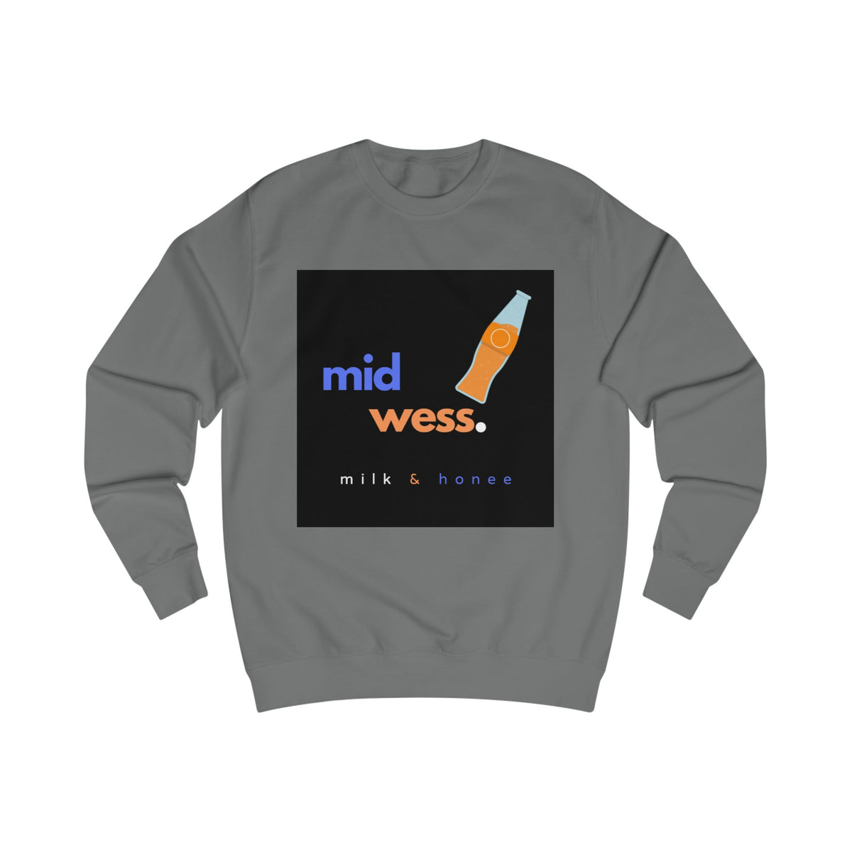 Mid Wess Milk & Honee Sweatshirt — Retro Beverage Logo Crewneck