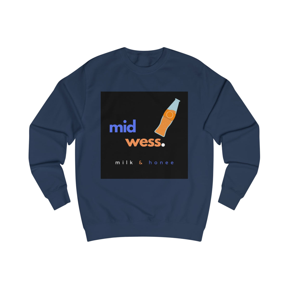 Mid Wess Milk & Honee Sweatshirt — Retro Beverage Logo Crewneck