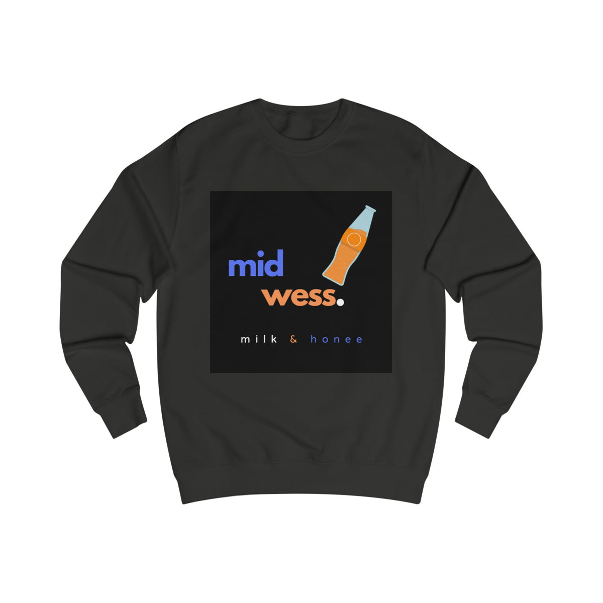 Mid Wess Milk & Honee Sweatshirt — Retro Beverage Logo Crewneck