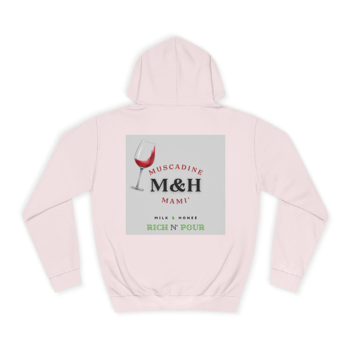 Wine Club Hoodie — "M&H Muscat" Graphic College Pullover