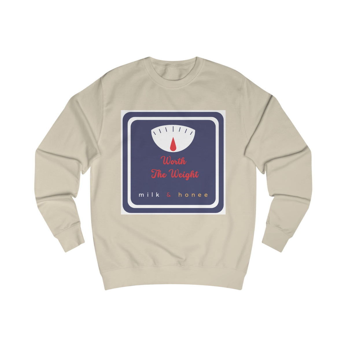 Weight Scale Sweatshirt - "Worth the Weight" Milk & Honee Graphic Crewneck