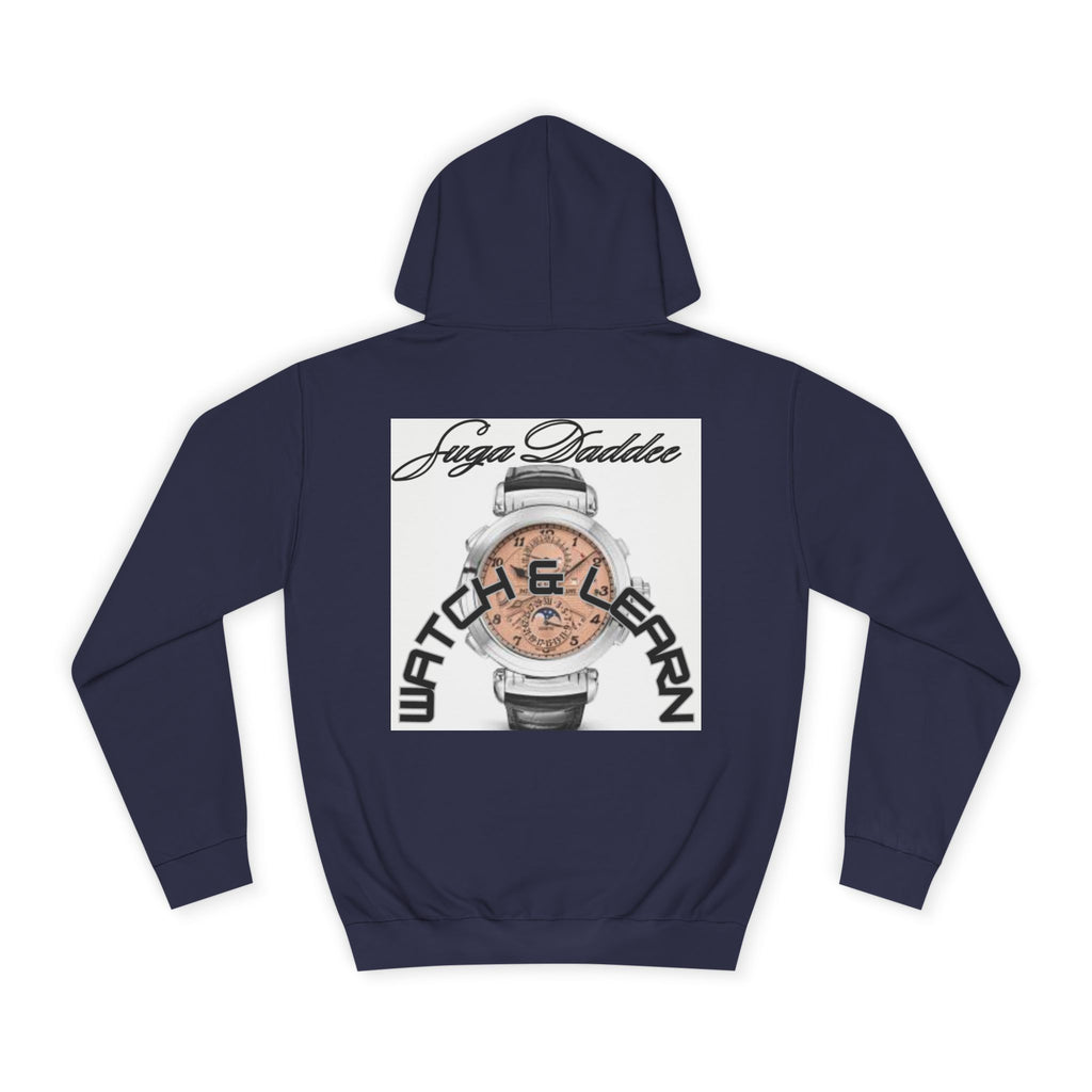 College Hoodie — Retro 'Watch n Learn Rose' Graphic Pullover