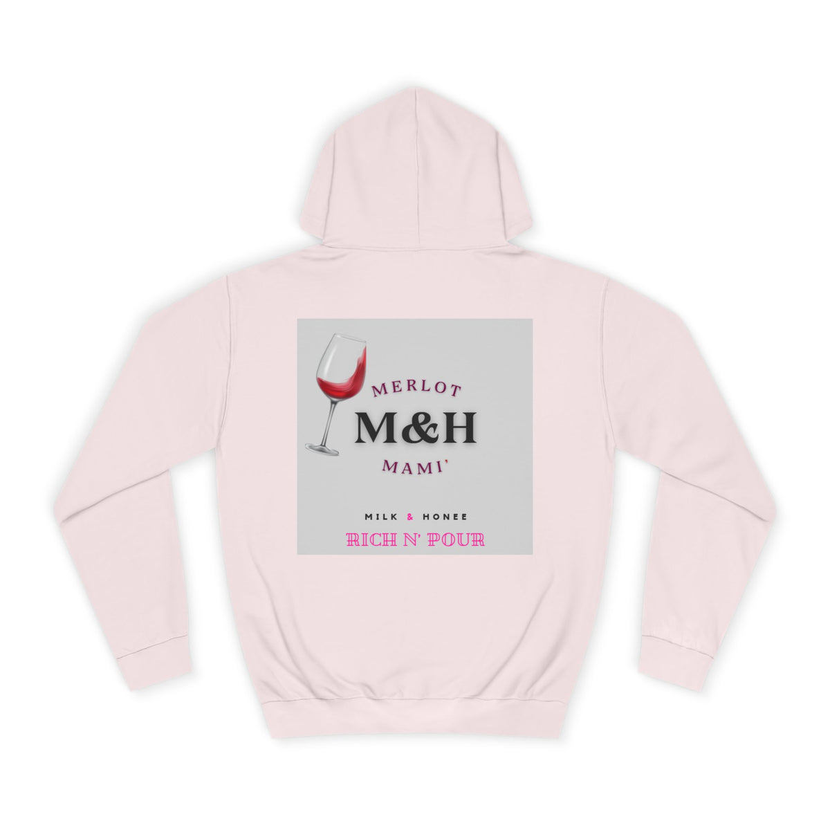 Wine Club Hoodie — "M&H Merlot" Graphic College Pullover