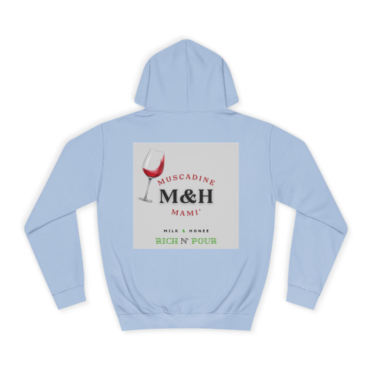 Wine Club Hoodie — "M&H Muscat" Graphic College Pullover