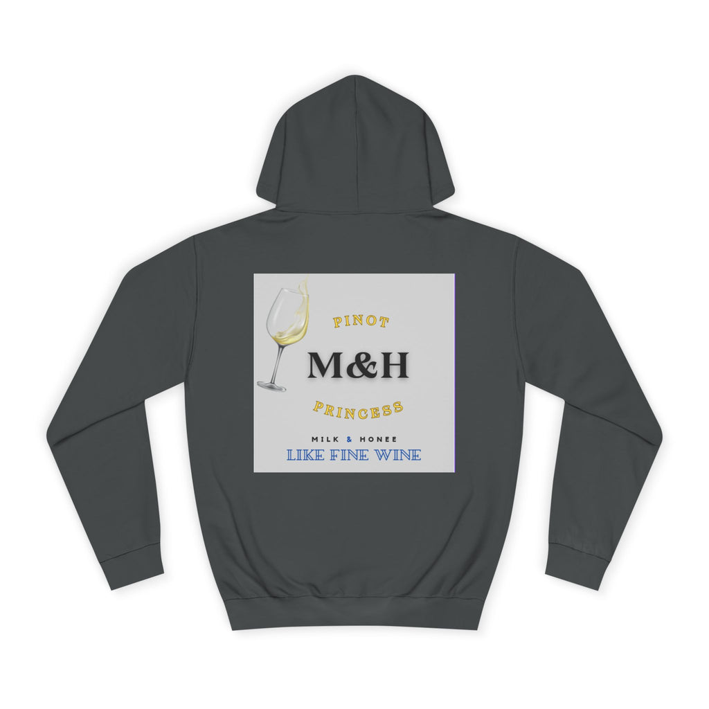 Wine Club Hoodie — "M&H Grigio Flow" Graphic College Pullover
