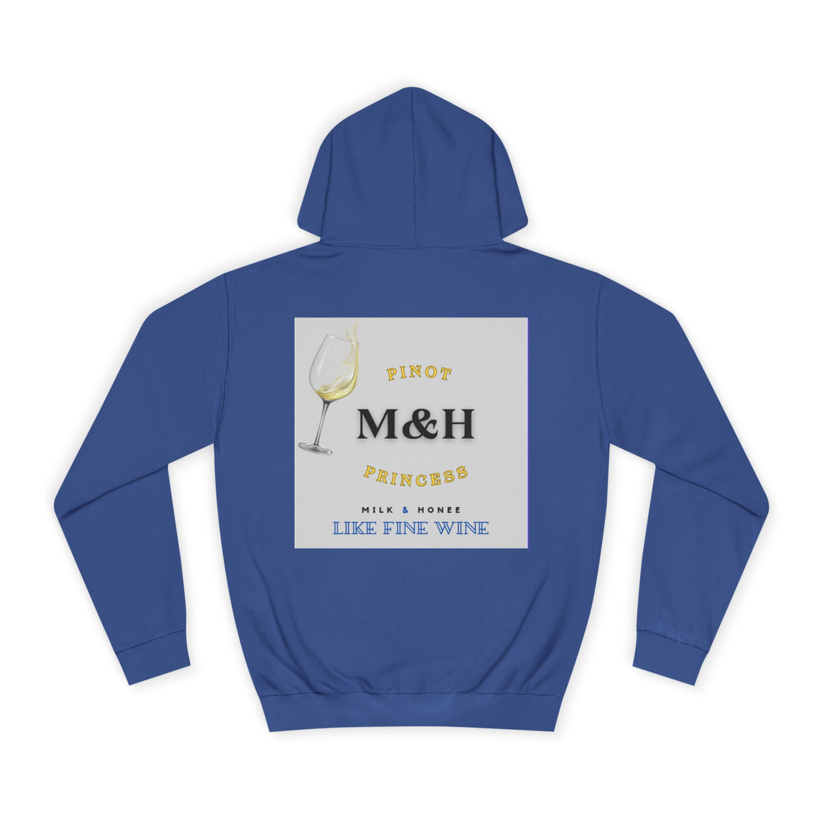 Wine Club Hoodie — "M&H Grigio Flow" Graphic College Pullover