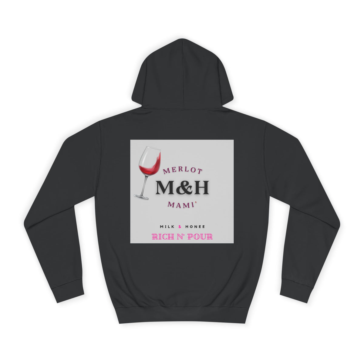 Wine Club Hoodie — "M&H Merlot" Graphic College Pullover