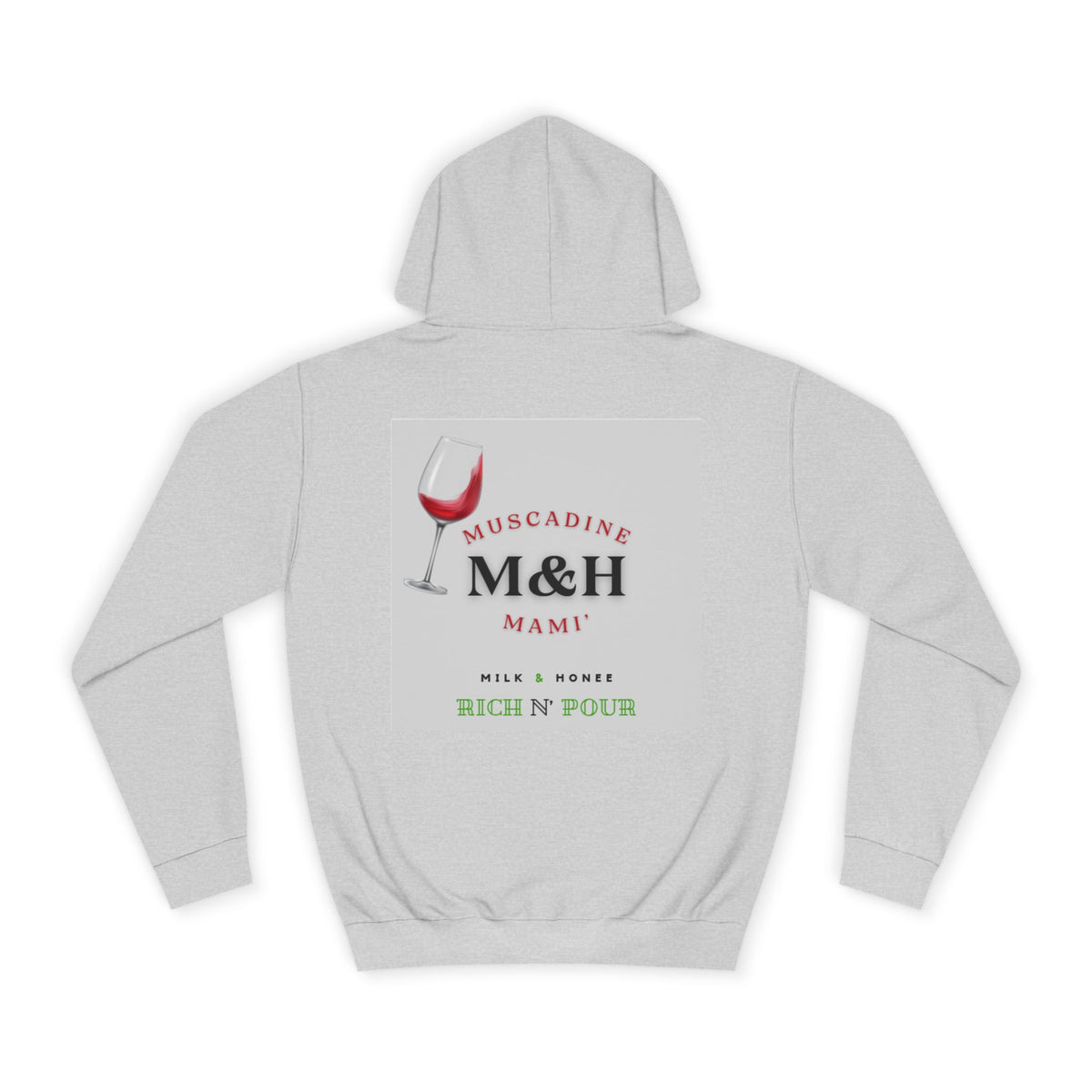 Wine Club Hoodie — "M&H Muscat" Graphic College Pullover