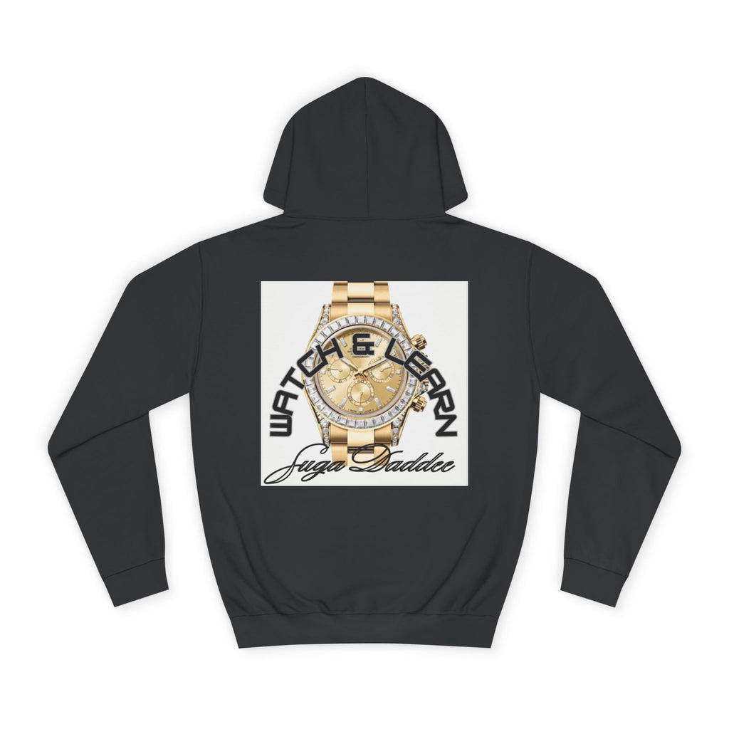College Hoodie — Retro 'Watch n Learn Gold' Graphic Pullover