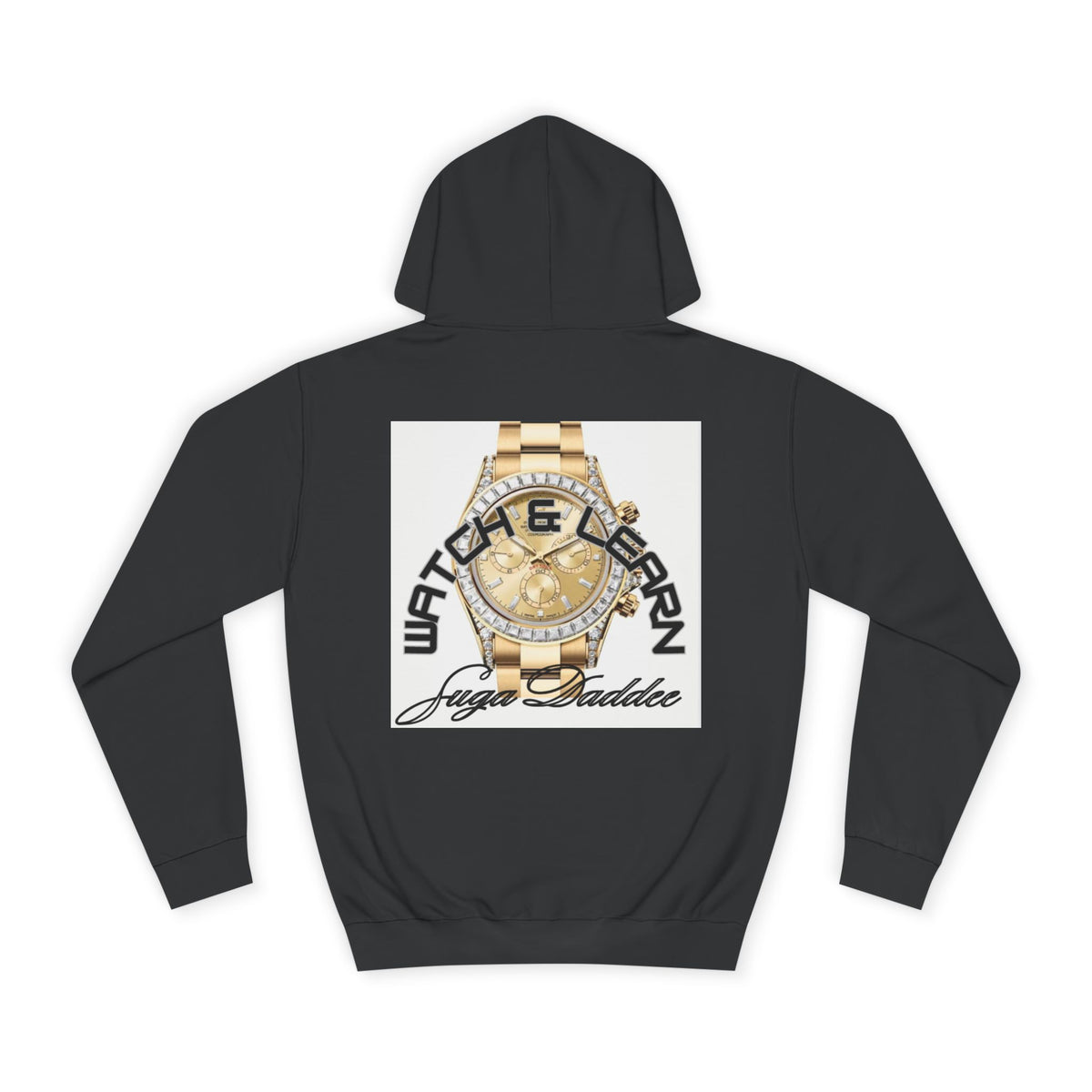 College Hoodie — Retro 'Watch n Learn Gold' Graphic Pullover