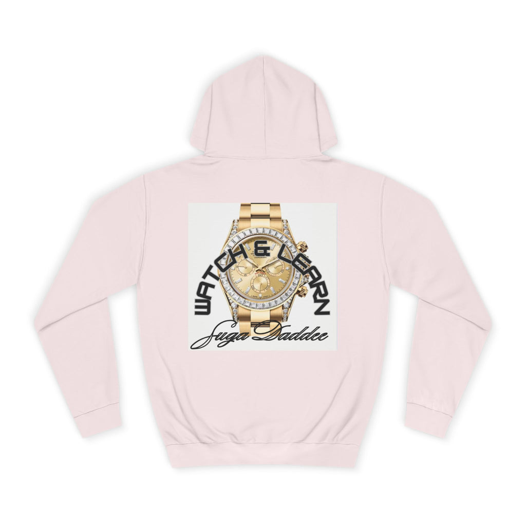College Hoodie — Retro 'Watch n Learn Gold' Graphic Pullover