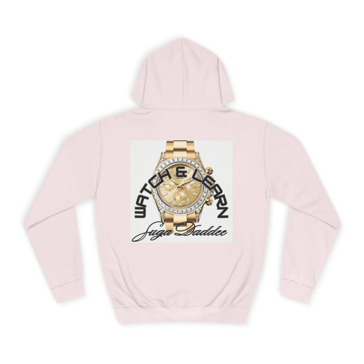 College Hoodie — Retro 'Watch n Learn Gold' Graphic Pullover