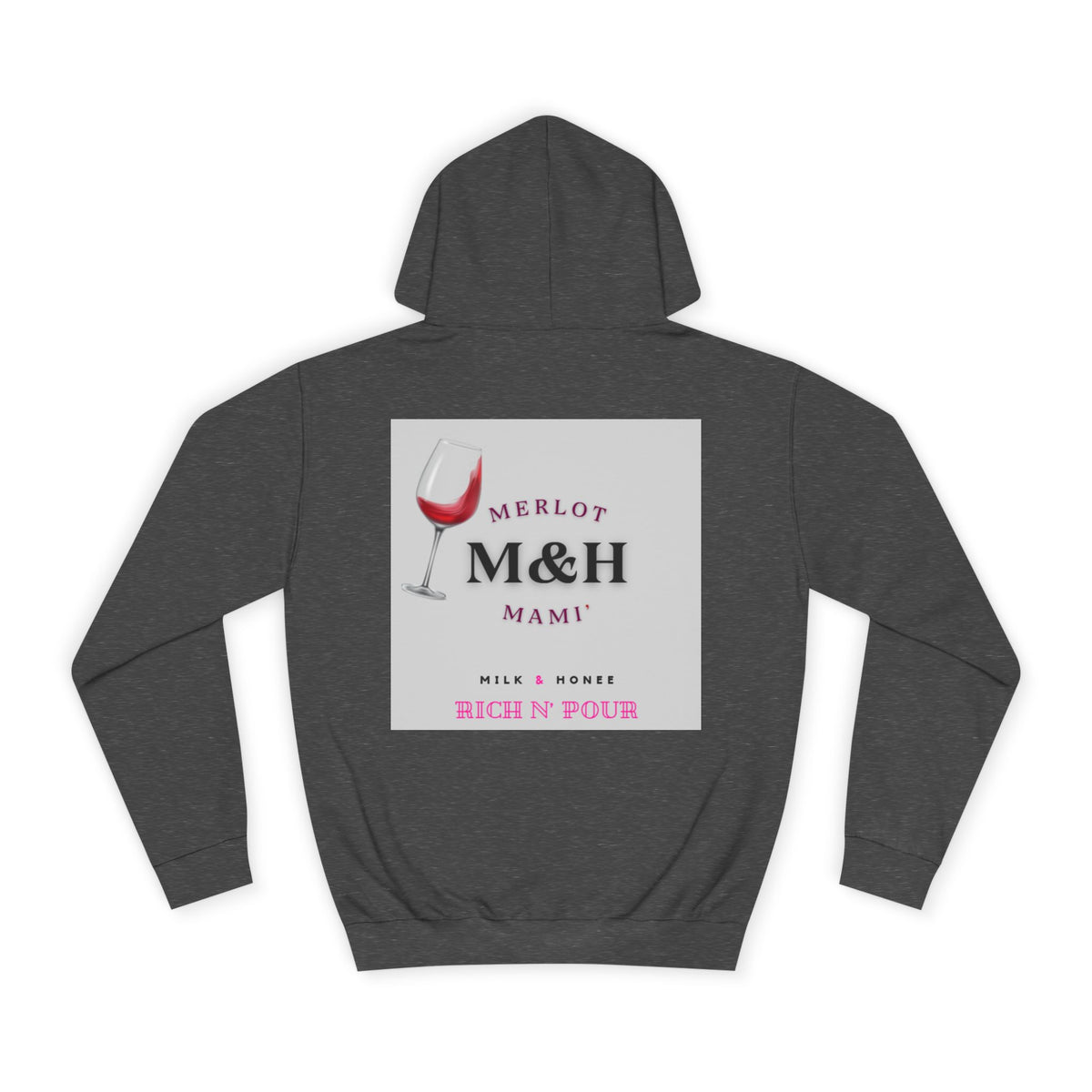 Wine Club Hoodie — "M&H Merlot" Graphic College Pullover