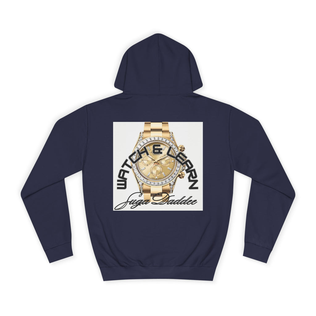College Hoodie — Retro 'Watch n Learn Gold' Graphic Pullover