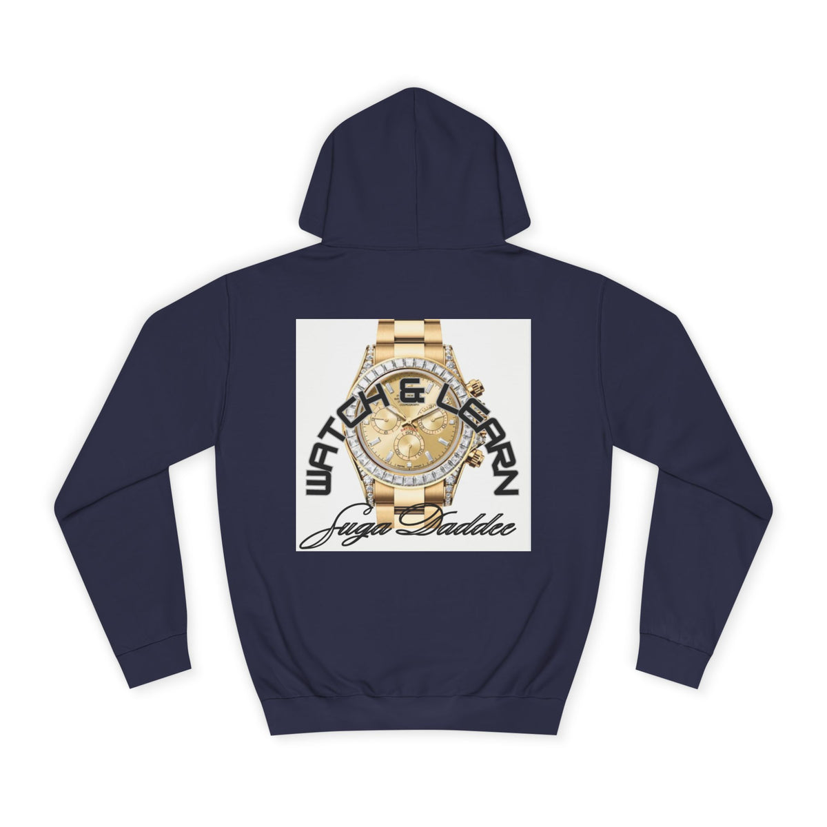 College Hoodie — Retro 'Watch n Learn Gold' Graphic Pullover