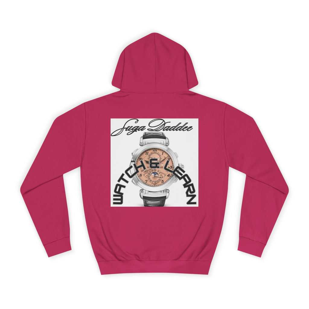 College Hoodie — Retro 'Watch n Learn Rose' Graphic Pullover