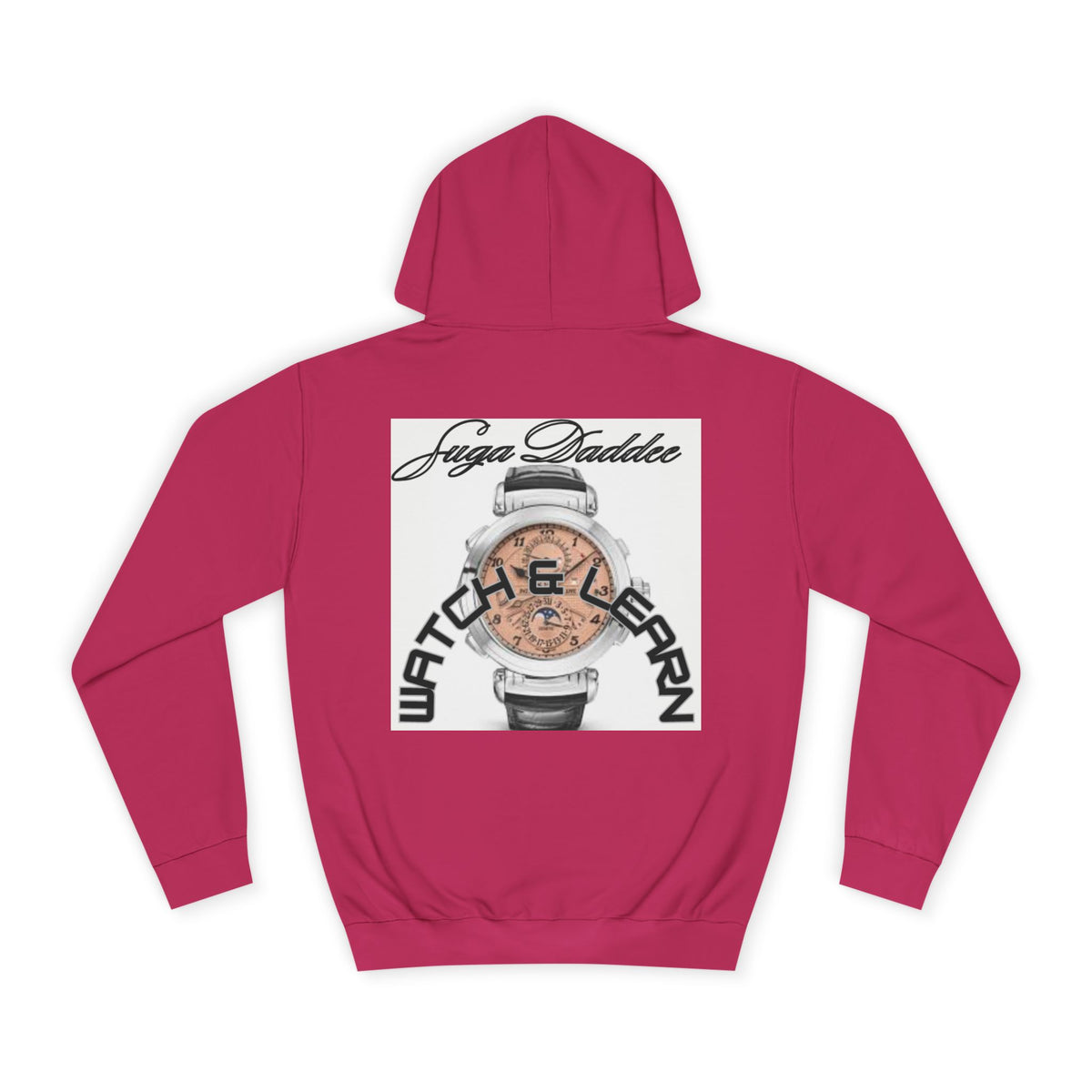College Hoodie — Retro 'Watch n Learn Rose' Graphic Pullover