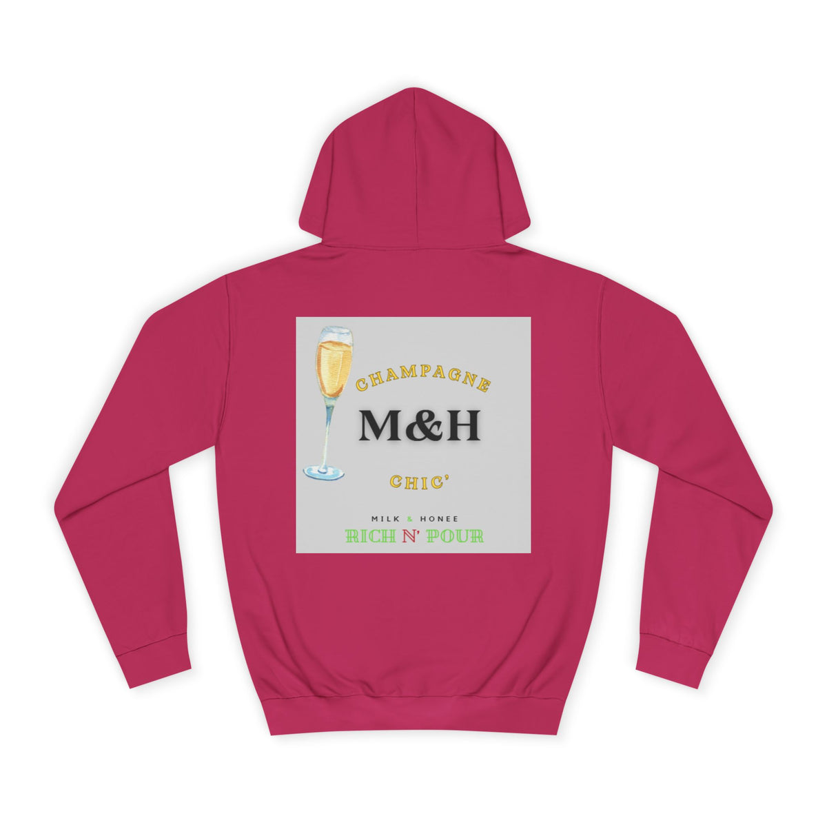 Wine Club Hoodie — "M&H Bubbly" Graphic College Pullover