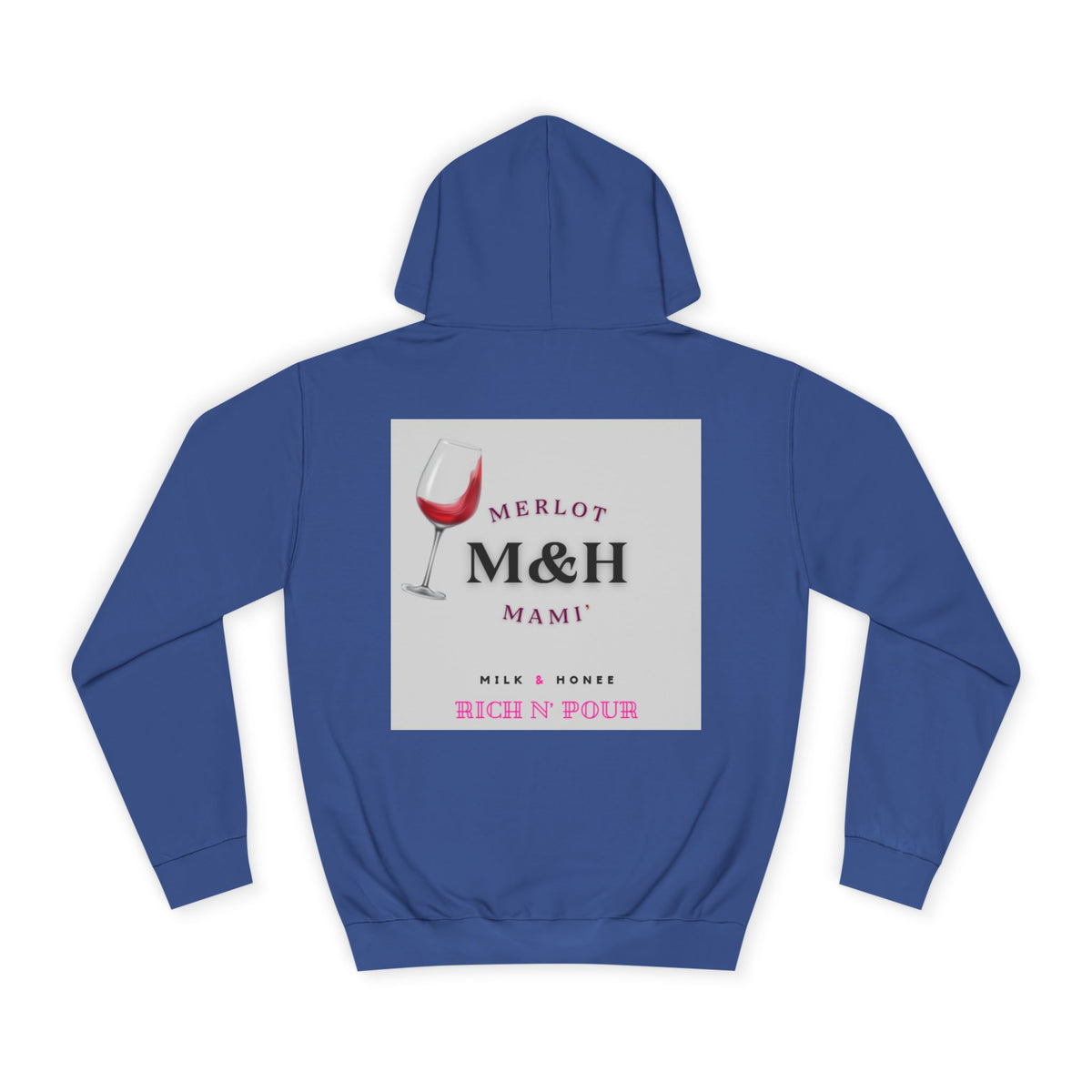Wine Club Hoodie — "M&H Merlot" Graphic College Pullover