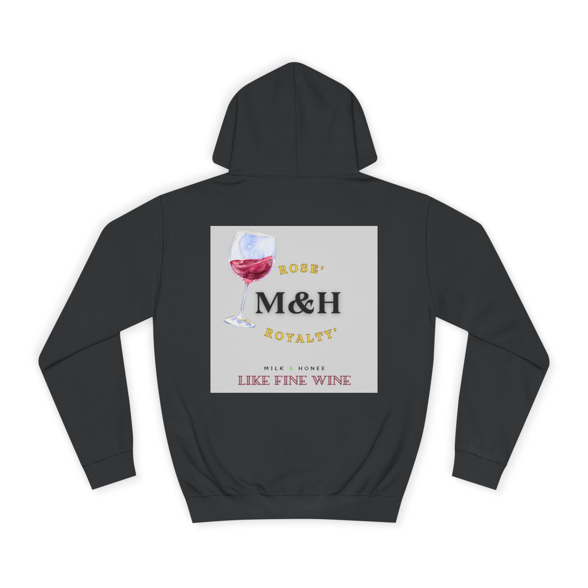 Wine Club Hoodie — "M&H Rose 2" Graphic College Pullover